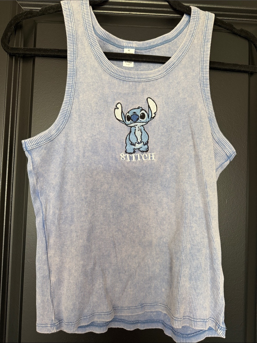 Stitch Blue Ribbed Tank Top
